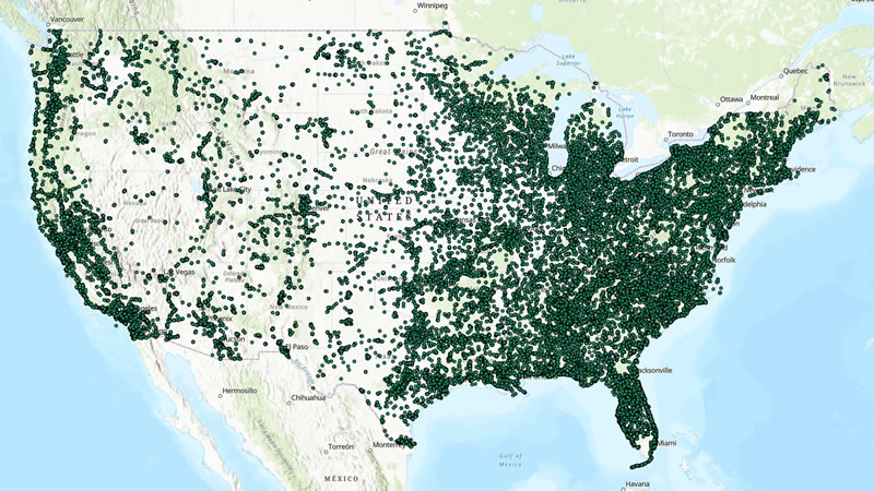 Map: HIFLD Data Points for 56,094 Mobile Home and RV Parks as of Fri, Sep 20, 2024