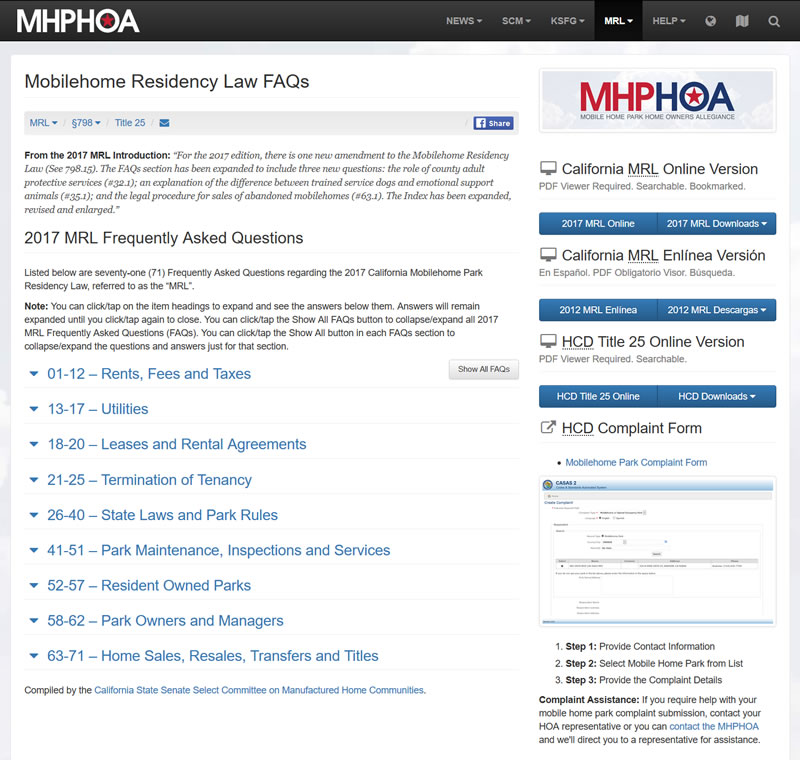 MHPHOA 2017 MRL FAQs in HTML