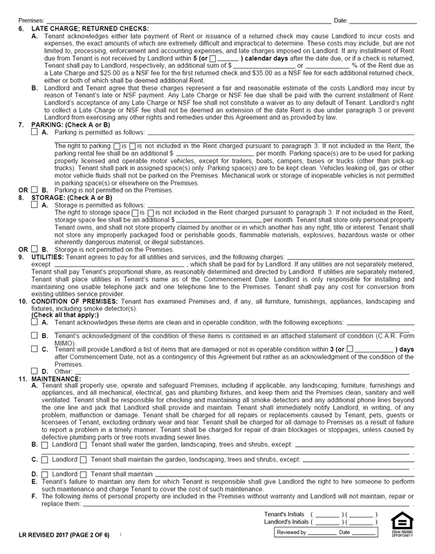 C.A.R. Form LR, Revised 2017, Page 2 of 6